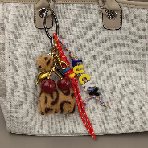 Fashion Delicious Red Cherry Fruits Bag Pendant Charm Exquisite Key Chain For Women Men Girs Bag Purse Pendant Accessories Gift