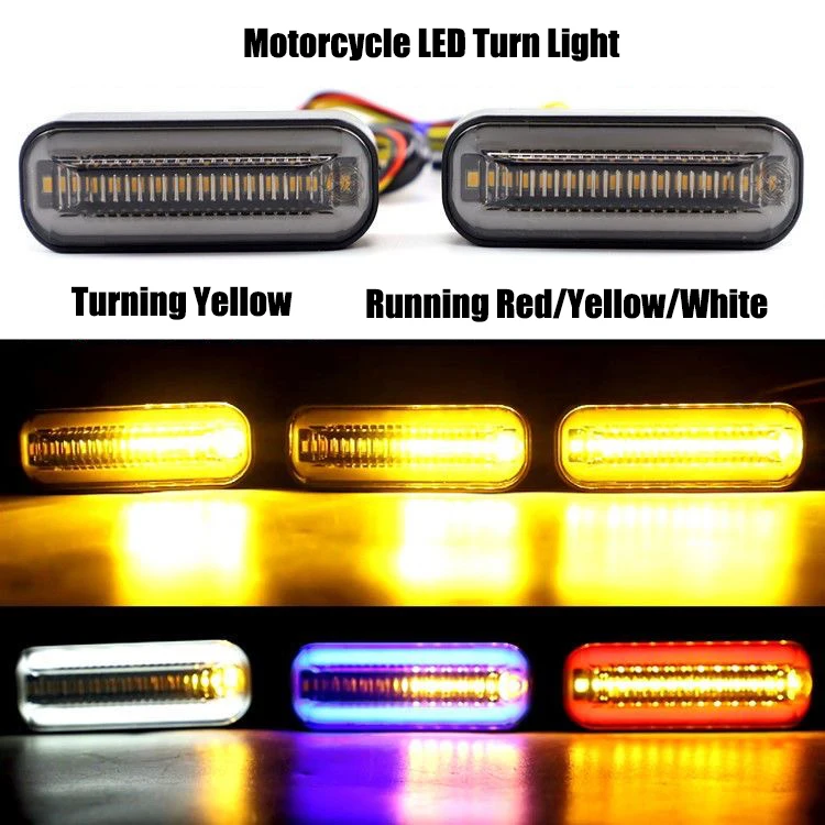 2 Pcs Motorcycle Turn Light 12V Signal Indicator Led Daytime Running Water Turn Light Turning Lights Motorcycle Warning Light