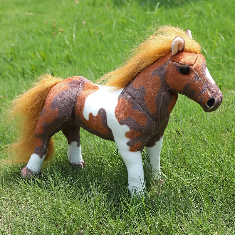 Lifelike horse plush toy simulation steed plush doll birthday gift for children soft plush stuffed animal zebra home decoration