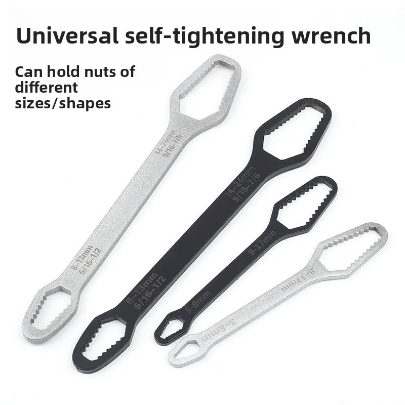 8-22mm 3-17mm Double End Universal Wrench Multifunctional , Self-Tightening Wrench Repair Tools Double Ended Wrench