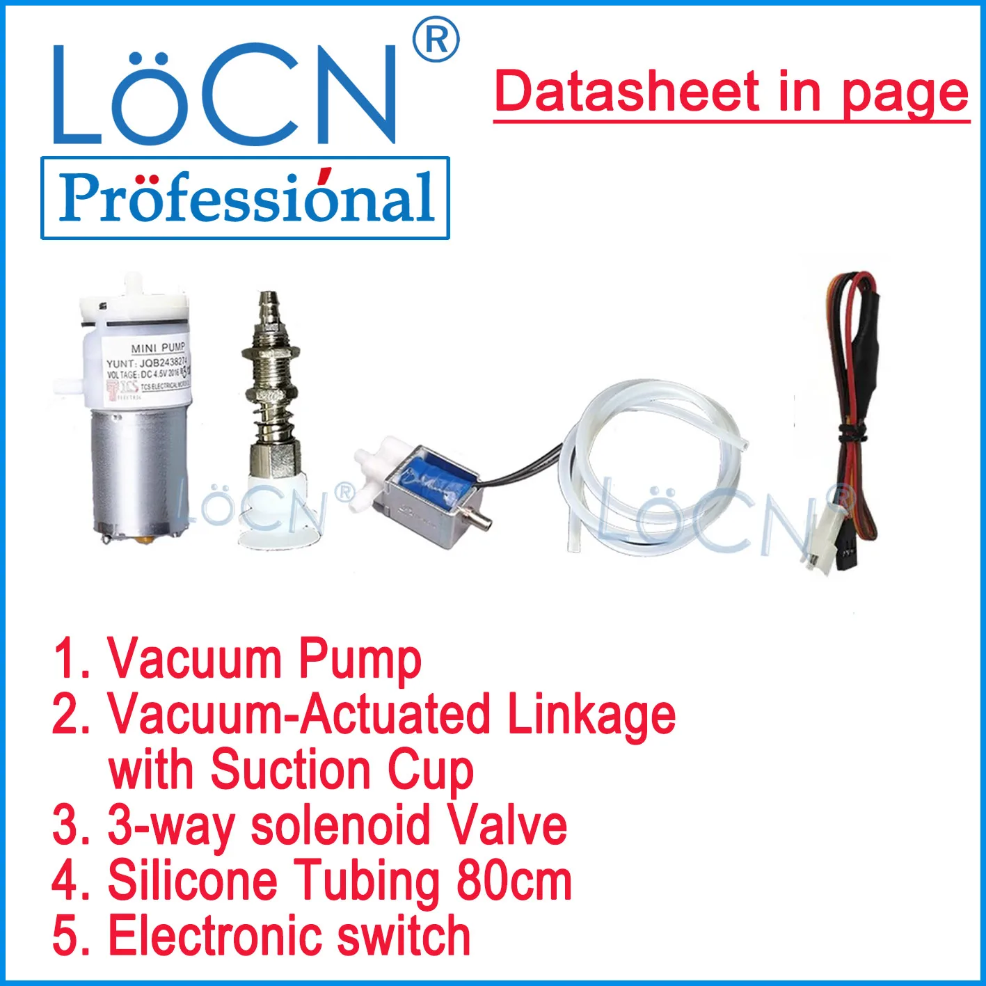 micro robotic robot arm PWM Vacuum Pump with Silicone Tubing ​​Electronic Switch Arduino controlled Full set of accessories​​