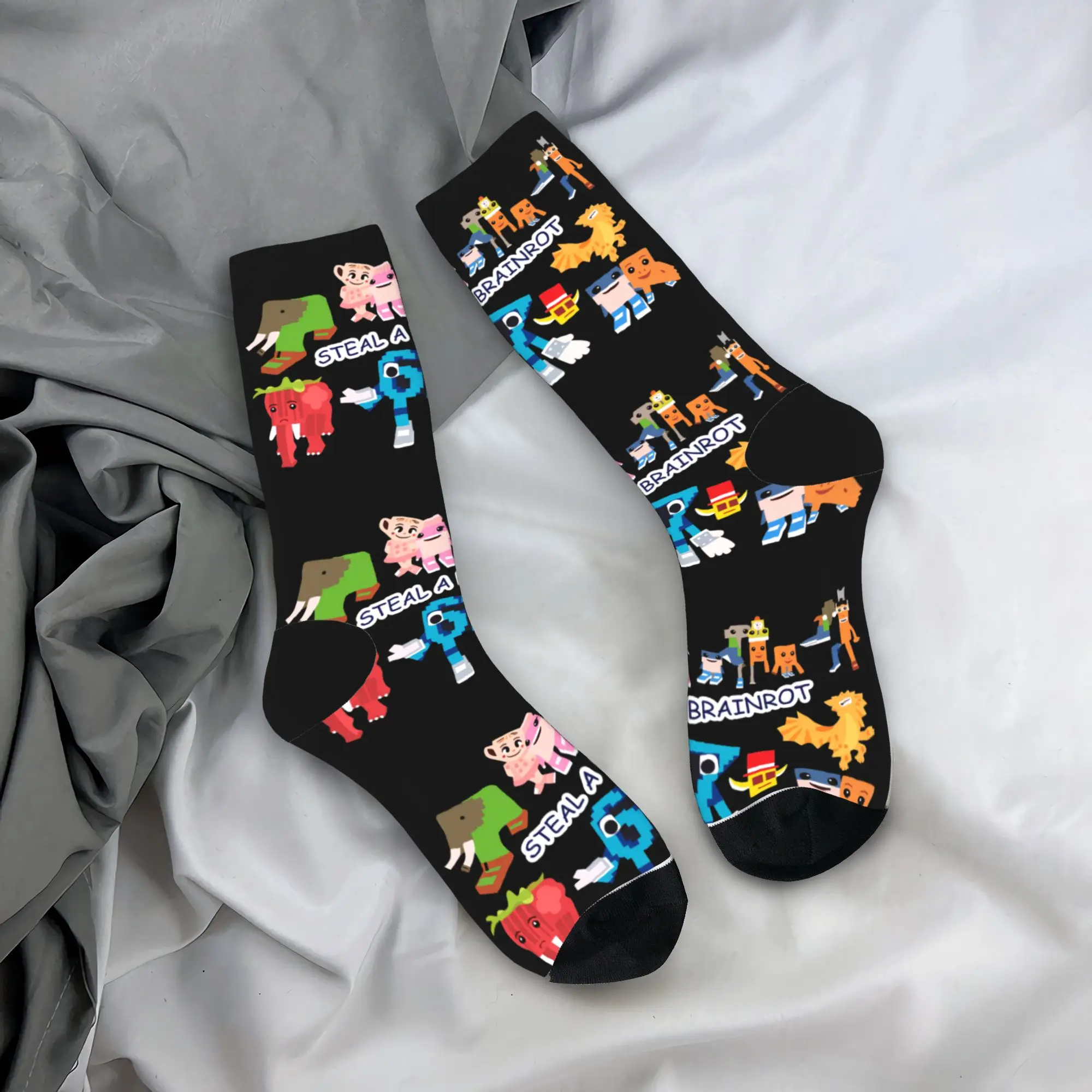 Steal A Brain Rot Socks Autumn 67 Funny Italian Brainrot Stockings Casual Men Warm Soft Socks Graphic Running Non Slip Socks