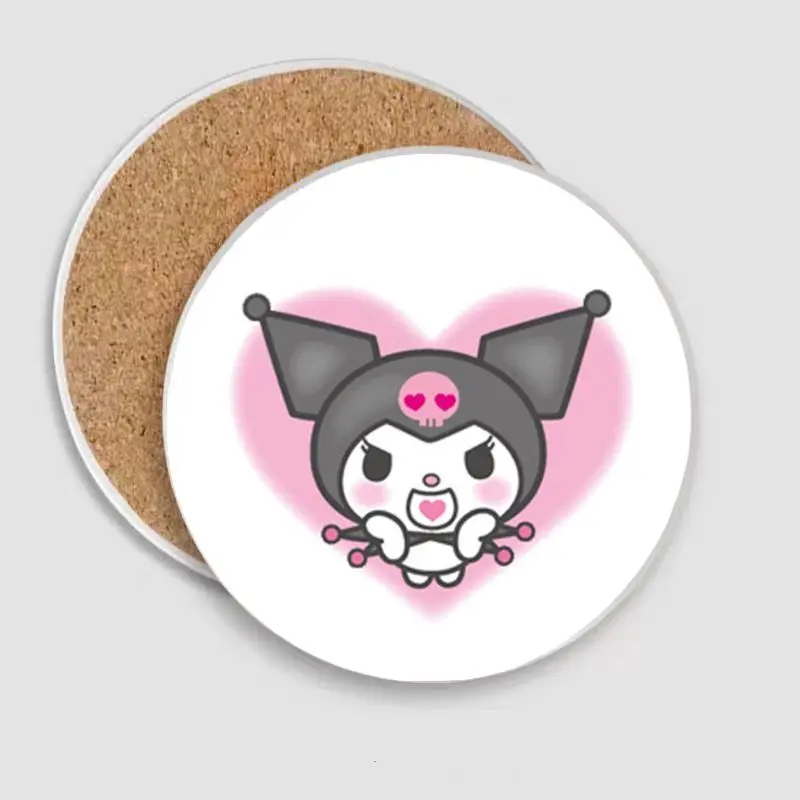 

Sanrio Kuromi Coaster хит продукт новый продукт Kawai мультфильм портативный взрослый студент дома гостиная кухня общежитие