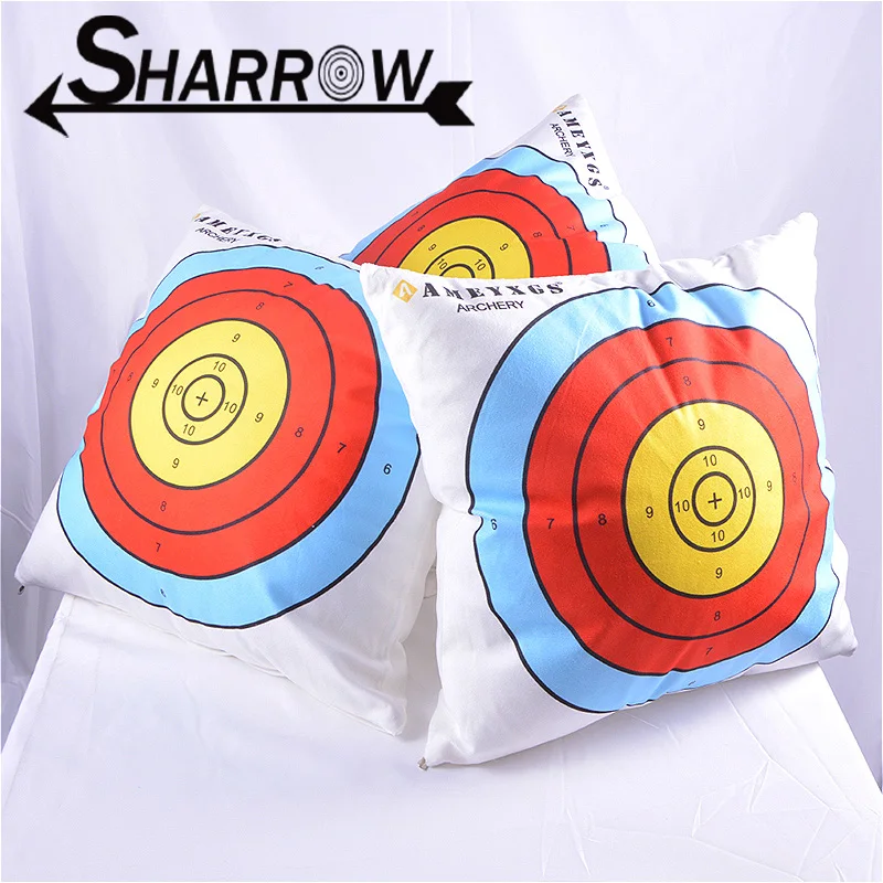 Target Paper Pattern Pillow Short Plush Pillowcase Soft and Comfortable Permeability Archery Hall Decoration Can Hold and Shoot
