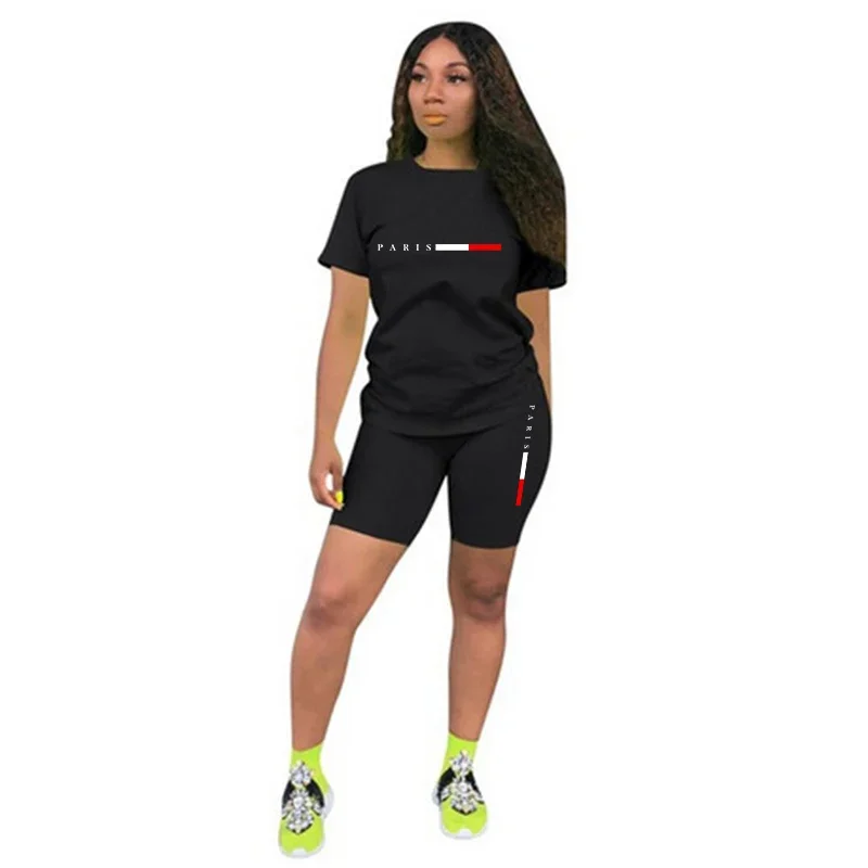 

Повседневная женская одежда: летний комплект из двух предметов (футболка с круглым вырезом и шорты) – хит продаж, новое поступление, отличное качество