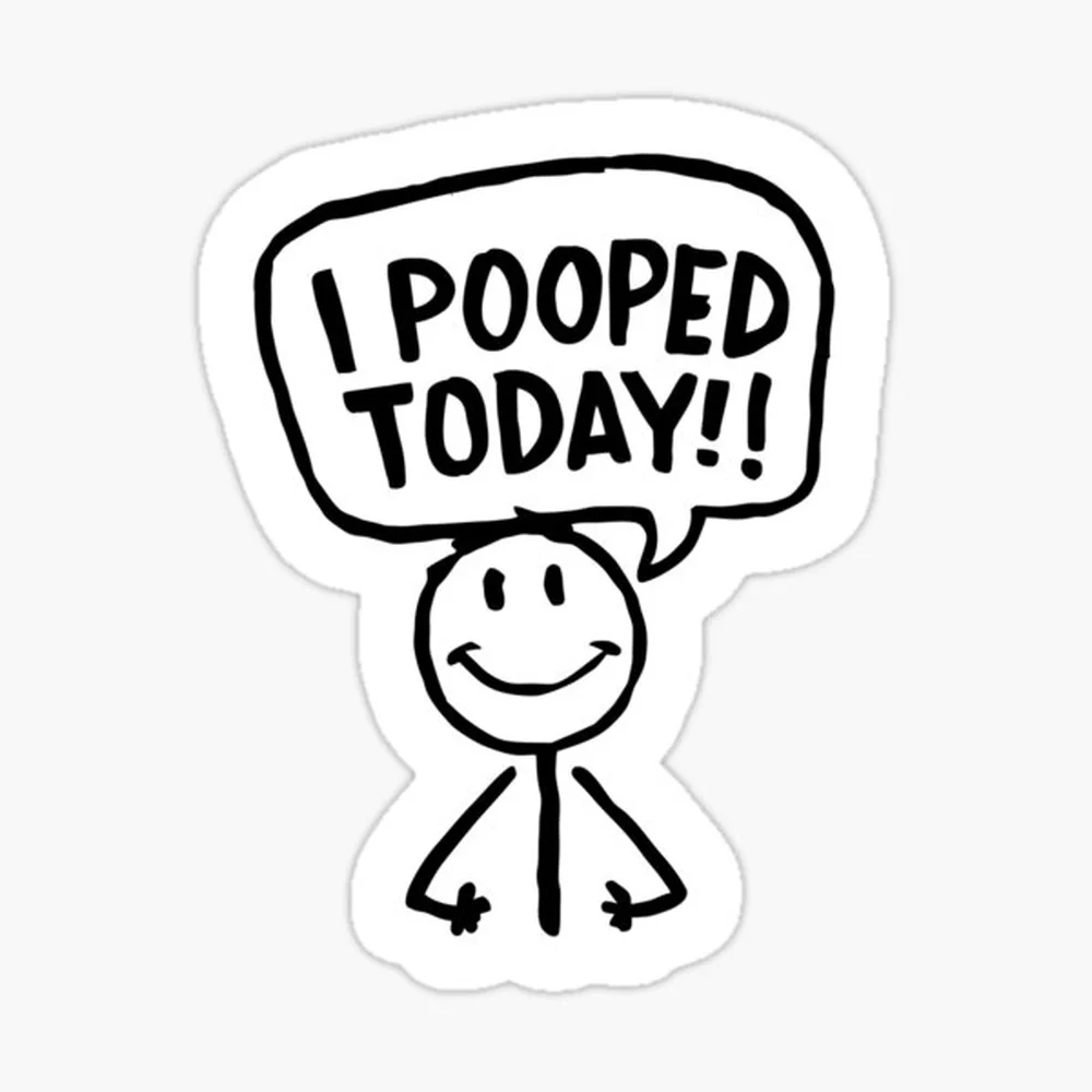 I Pooped Today Inappropriate Embarrassing Sticker for Laptop Decor Bedroom Car Cute Cartoon Art Fashionable Public Suitcase