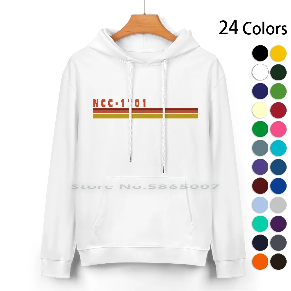 Retro Ncc-1701 Pure Cotton Hoodie Sweater 24 Colors Star Enterprise Sci Fi Trekker Ncc 1701 Tng Captain Kirk Spock 100% Cotton