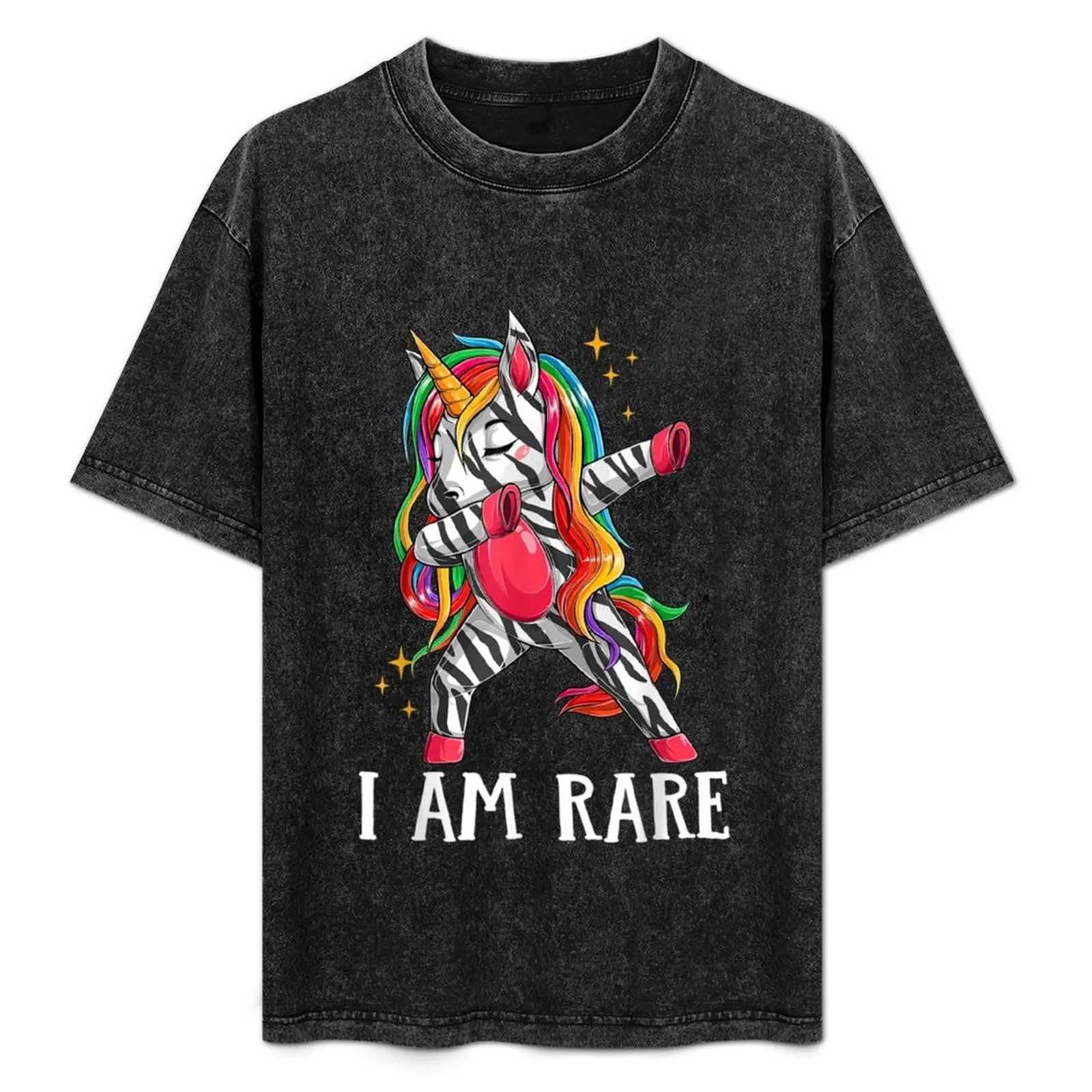 

I Am Rare Zebra Unicorn Warrior Rare Disease Awareness T-Shirt Stylish Graphic Short Sleeve Top