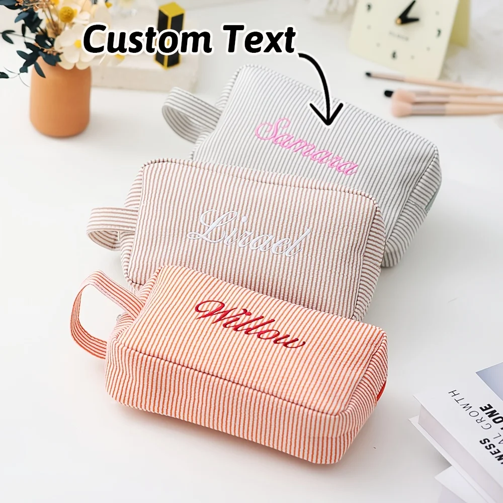 Customized Name/Initials/Text Toiletry Bag - Large Capacity Lightweight Personalized Souvenir Gifts for Birthday and Anniversary