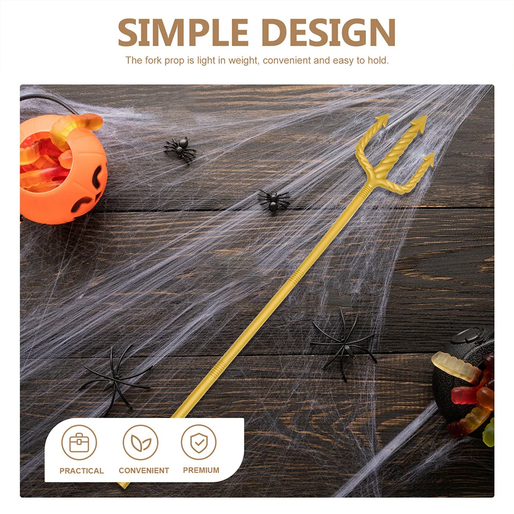 2 Stück klassische Spirale Dreizack Stab Cosplay Zubehör Halloween Kostüm Requisite goldenes Finish vielseitig einsetzbar Gothic