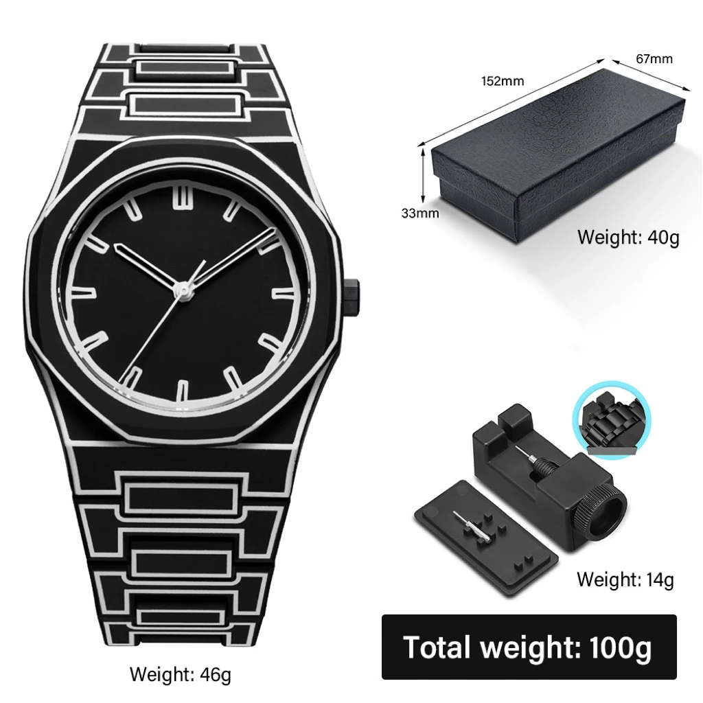 Minimalist Men\'s Fashion Quartz Watch Sketching Creative Sports and Leisure Watch Creative Design Waterproof Clock Watch