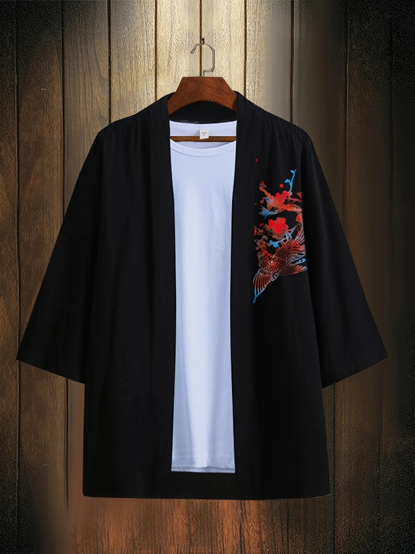 Japanische Zefeng Harajuku Stil Retro einfache Feder bindung chinesischen Stil 3d gedruckt Cape Kimono Shirt modifiziert Hanfu Sommer Kimono