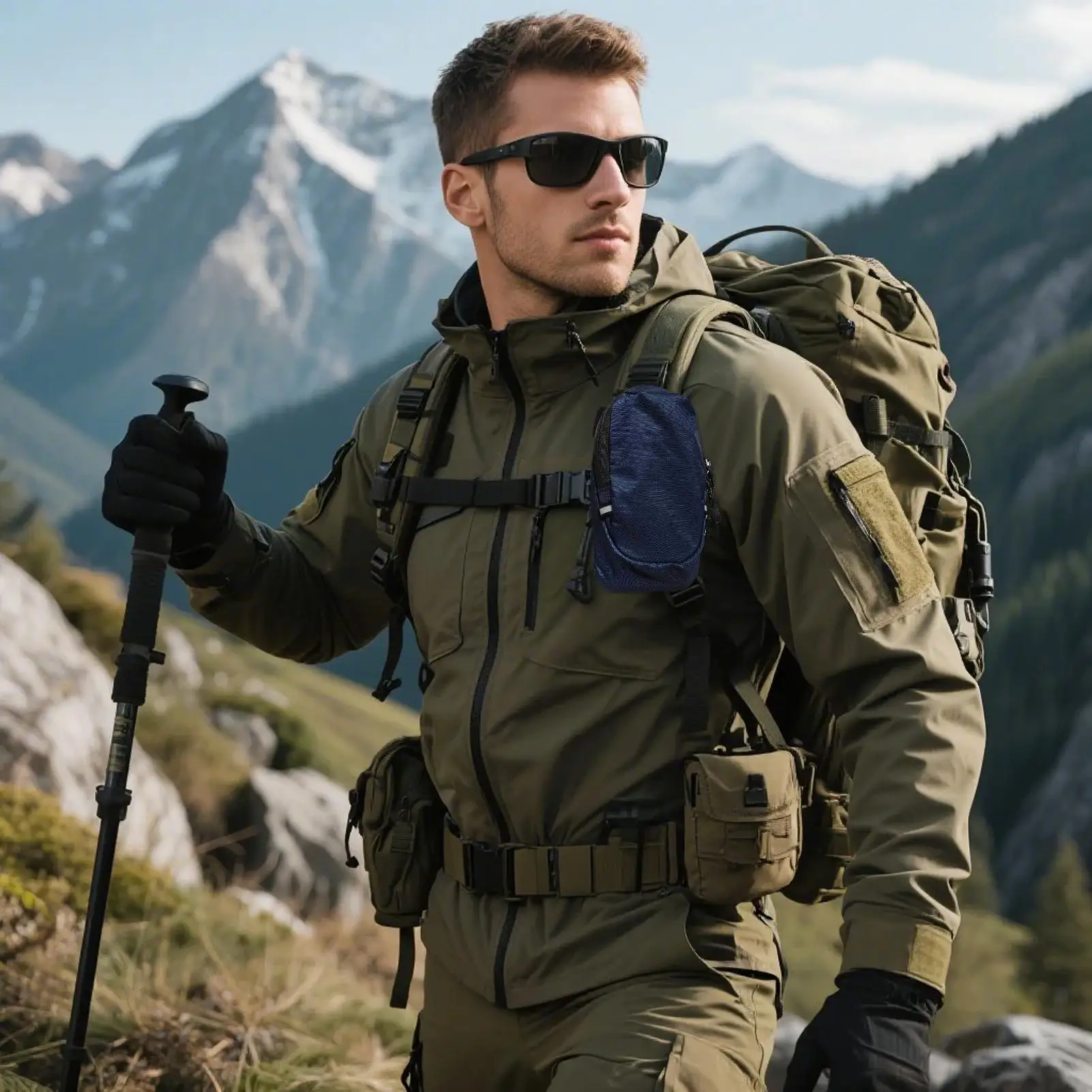 Pouch For Backpack Waterproof Lightweight Small Storage Pocket Backpack Strap Phone Holder For Men Women Hikers Adventure