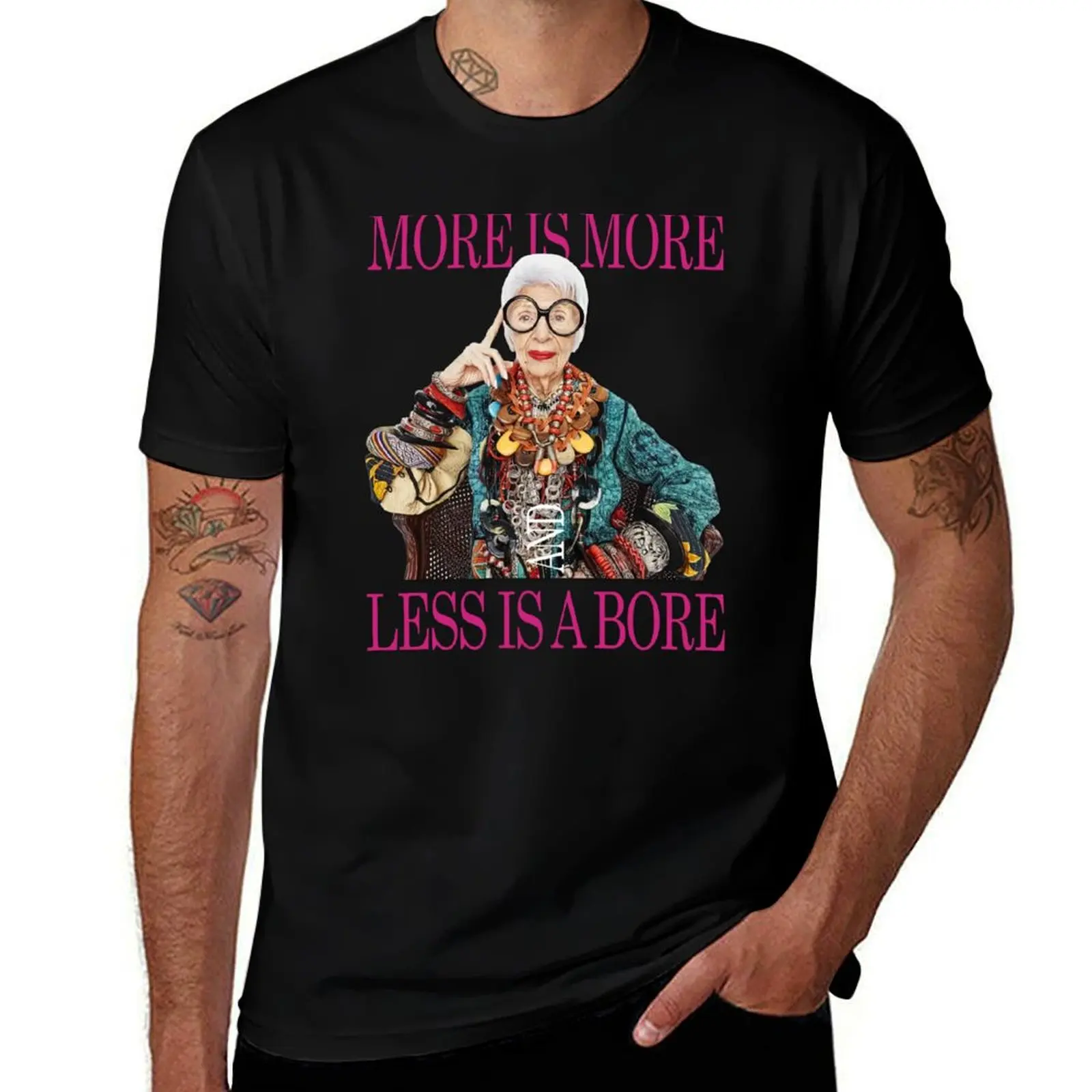 IRIS APFEL - More is more less is a bore T-Shirt plus sizes rapper graphic tees custom shirt mens vintage t shirts