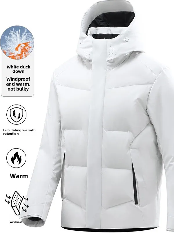 

Мужское утепленное пальто Jaet размера 5XL с капюшоном, белое пуховое зимнее водонепроницаемое пальто из нейлоновой ткани для занятий спортом на открытом воздухе