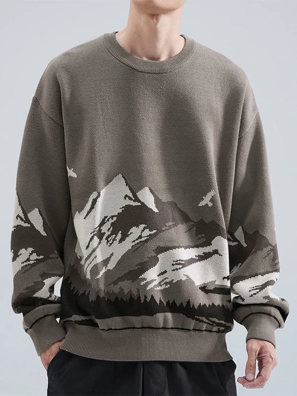 

American Retro Knitted Sweater Men's Loose Lazy Sle Trendy Japanese Autumn Winter Overhead Woolen Sweater round Ne