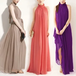 Sexy Long Dress Bridesmaid Formal Multi Way Wrap Convertible Infinity Maxi Dress Women Chiffon Party Sleeveless Long Slim Dress