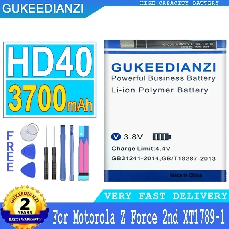 

HD40 HD 40 Battery For Motorola Moto Z Force 2nd For MotoZ Force 2nd Gen For Moto Z2 Force XT1789-1 XT1789-03/05,3700mAh