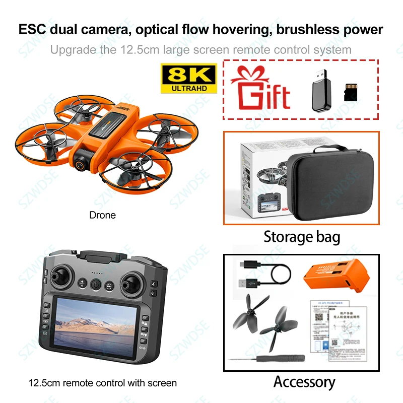 Nieuwe S156 Quadcopter Drone met 8K Professionele Camera, 5G WIFI FPV, 4,5 Inch Groot Scherm, Afstandsbediening RC Drone VS V66