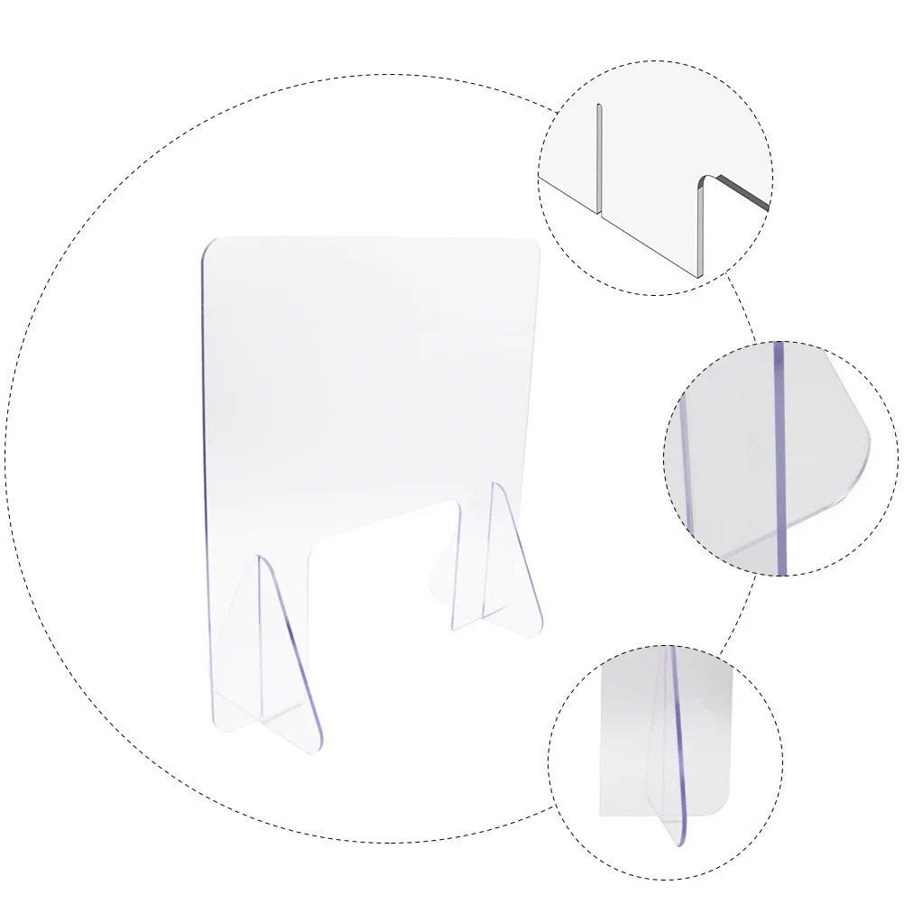 Desktop Sneeze Guard Panel For Countertop Divider Self Standing Barrier Against Coughing Sneezing