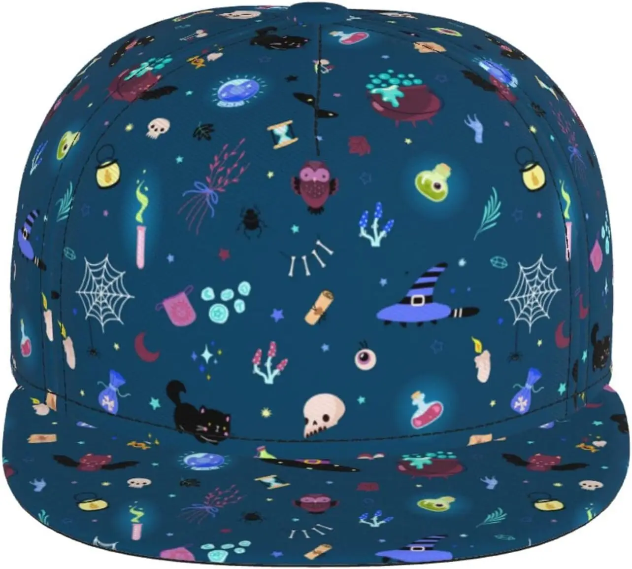 Goth Cat Moon Magic Magical Elements Pattern Baseball Cap for Men Women Adjustable Trucker Hat Snapback Sun Dad Cap Unisex