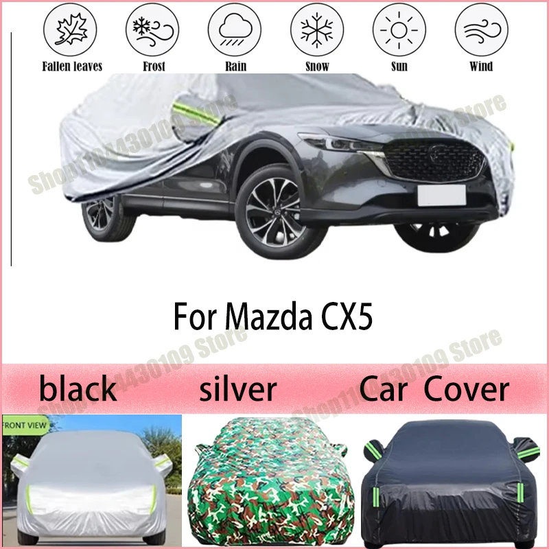 

Всепогодный чехол для автомобиля из полиэстера 210T, водонепроницаемый, с защитой от УФ-излучения и пыли, для Mazda CX5, аксессуары, автомобильный зонт