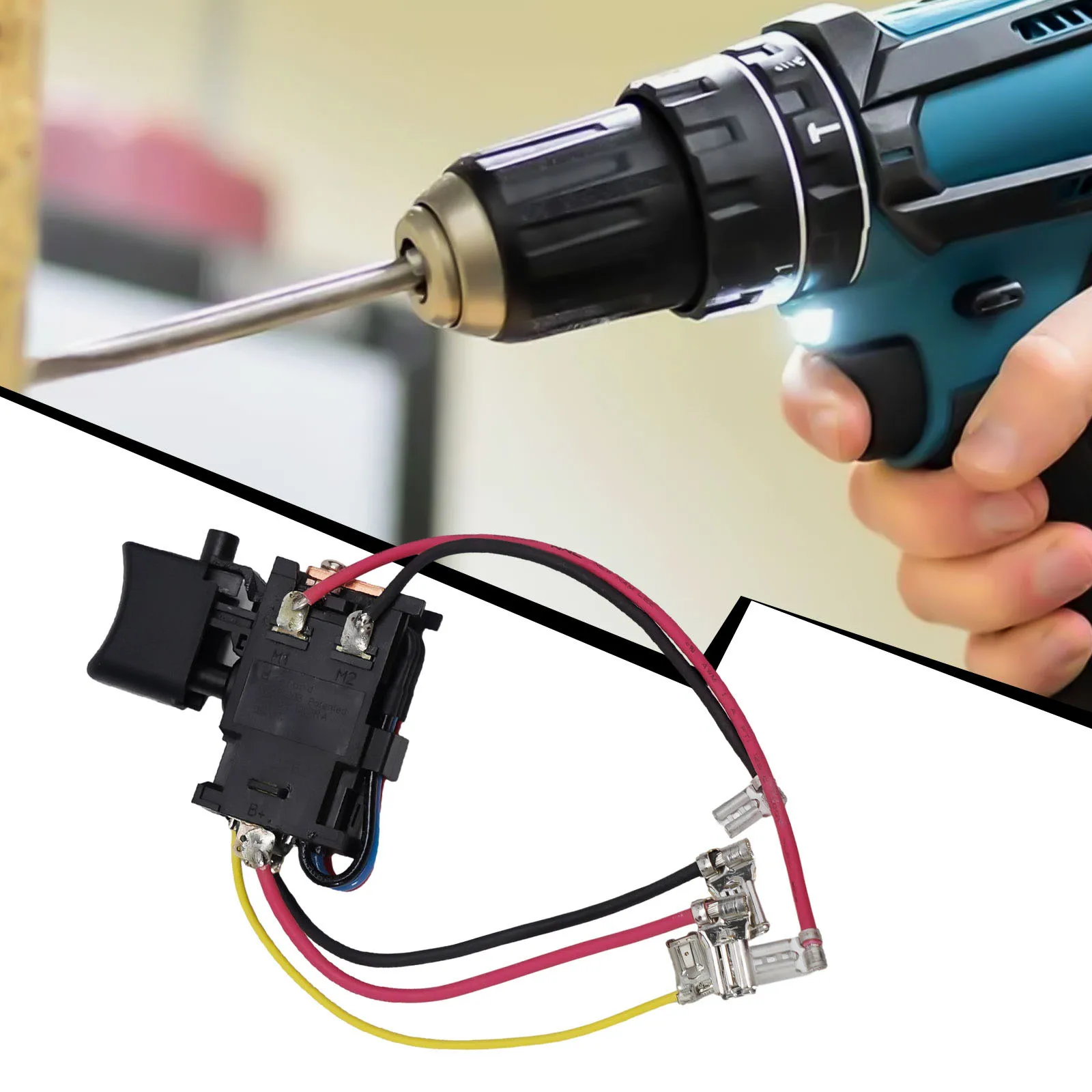 /Switch /638887-6 /For HP457D DF457DWE DF347D Cordless Screwdriver Drill Replacement Part Power Tool Accessory