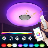 60-W-LED-Deckenleuchte mit Bluetooth-Lautsprecher, RGB dimmbar mit Fernbedienung und APP-Steuerung, für Badezimmer Schlafzimmer