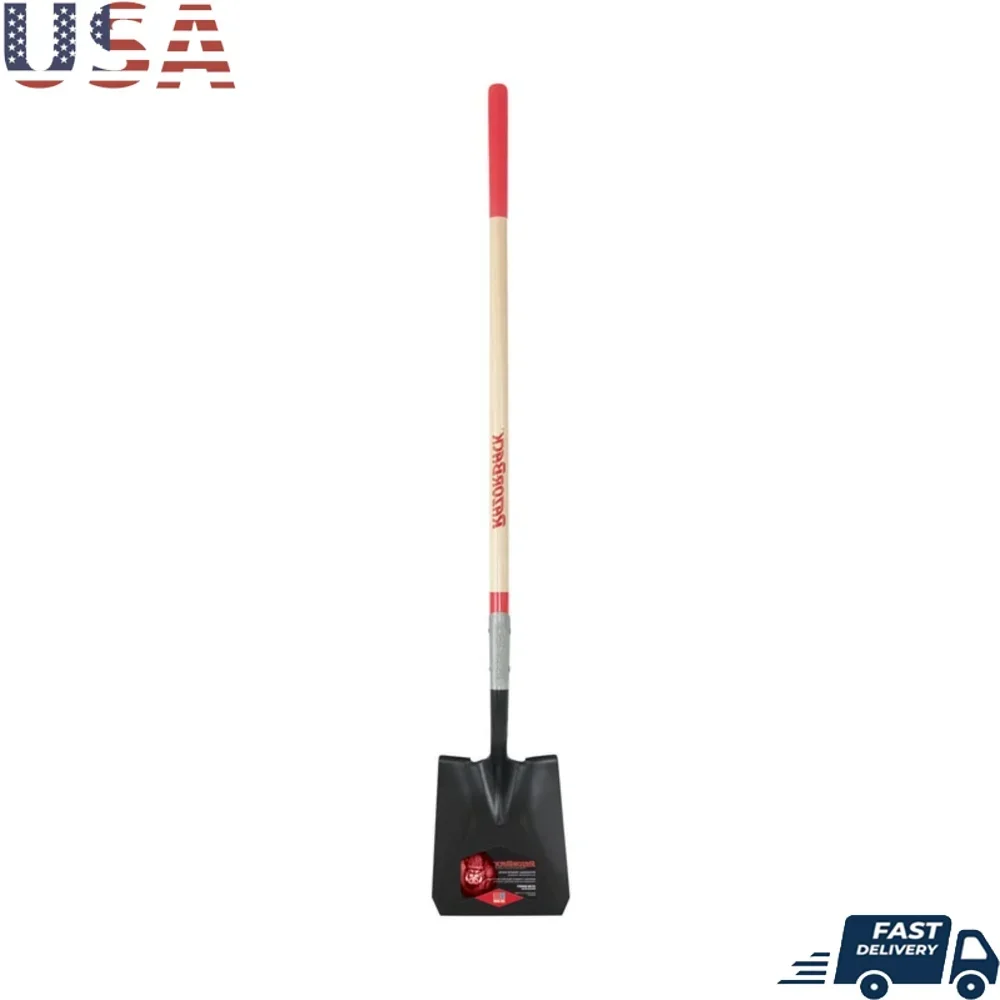 

Durable Steel Blade Square Point Shovel Wooden Handle Ideal Digging Garden Soil and Landscaping