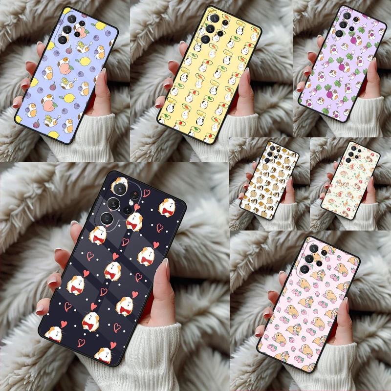 Funny Cute Animal Guinea Pig Phone Case For Samsung Galaxy S24 S25 S26 Ultra S22 S23 Plus S21 S20 FE Note10 TPU Cover