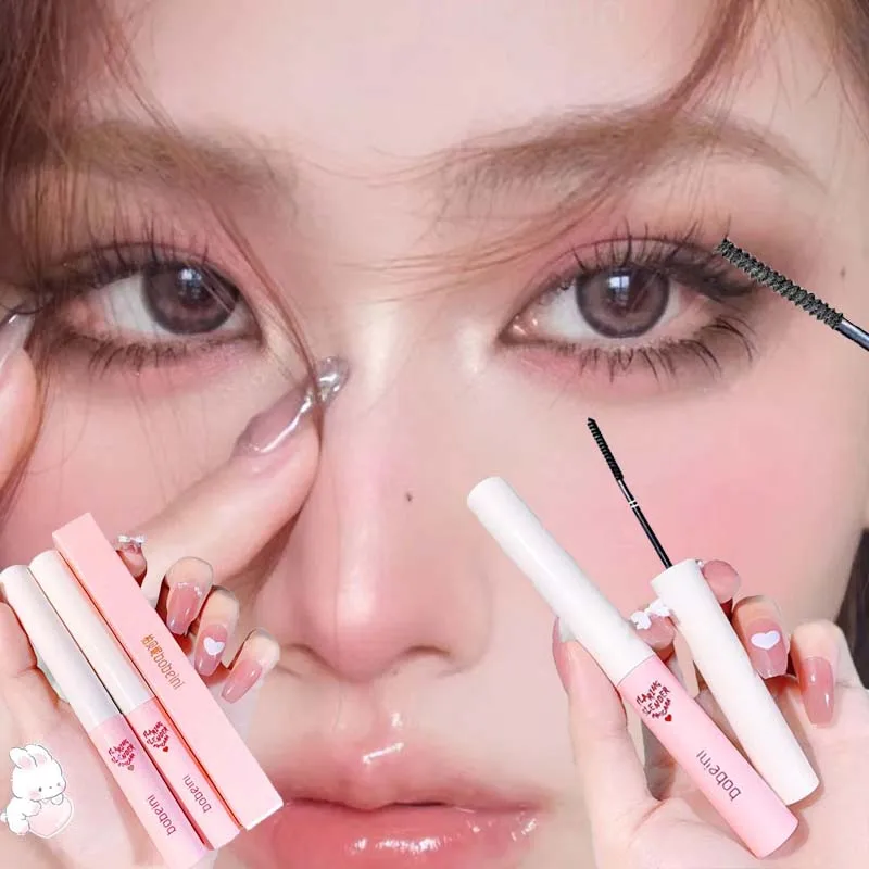 Ultra-Fine Brush Mascara Lasting Waterproof Silk Fiber Curling Lengthens Eyelashes Fast Dry Matte Brown Black Mascara Comestics