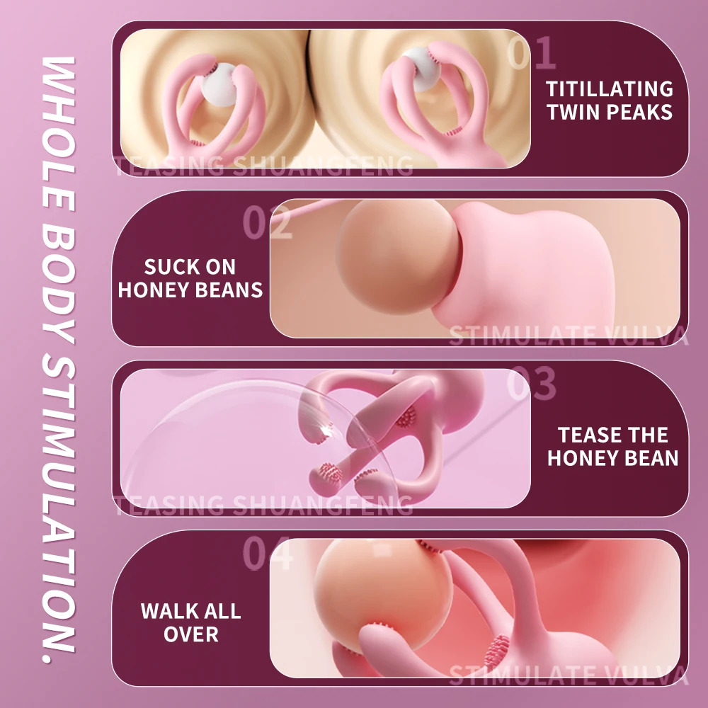 الحلمة المشبك هزاز للنساء تدليك الثدي البظر Ctimulator محسن الحلمة مص محفز الجنس لعب الإناث ألعاب جنسية #4