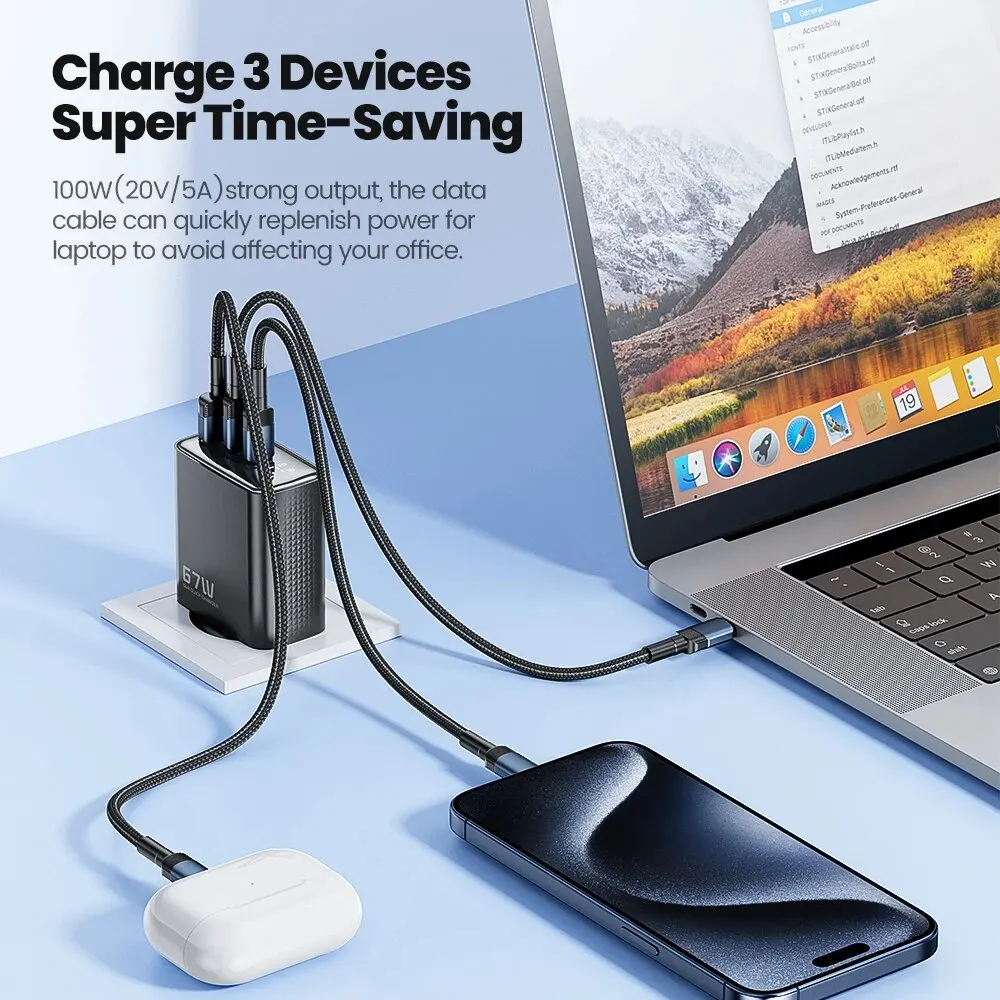 Toocki 67W GaN USB Type C Charger Digital Display 65W 45W PPS PD QC4.0 Quick Charge For Macbook Laptop IPAD Tablet iPhone 15 14 썸네일 6