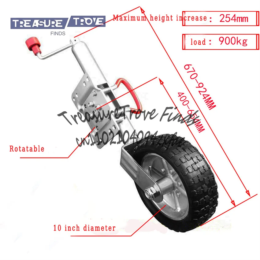 

1 шт. 10-дюймовое направляющее жокейское колесо, переднее колесо 900 кг, нагрузка, передняя поддержка для каравана, лодки, автофургона, домкрата для прицепа на крыше, детали, аксессуары