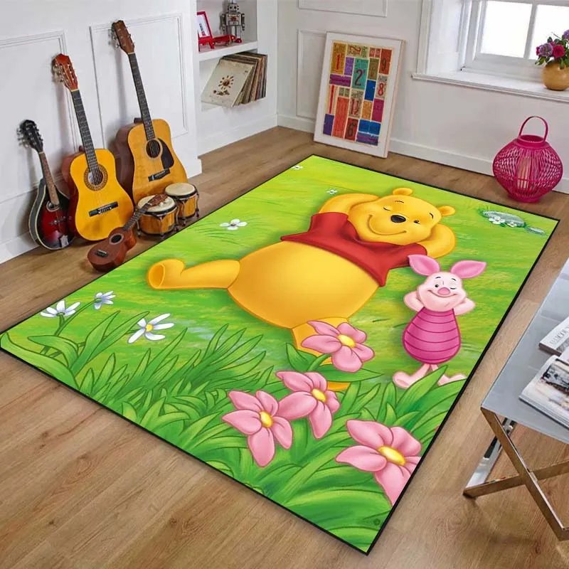 Cartoon Winnie Pooh Tigger Too Pattern Living Room Bedroom Carpet Bedside Bathroom Floor Mat Kid's Room Play Mats Non-slip Mat