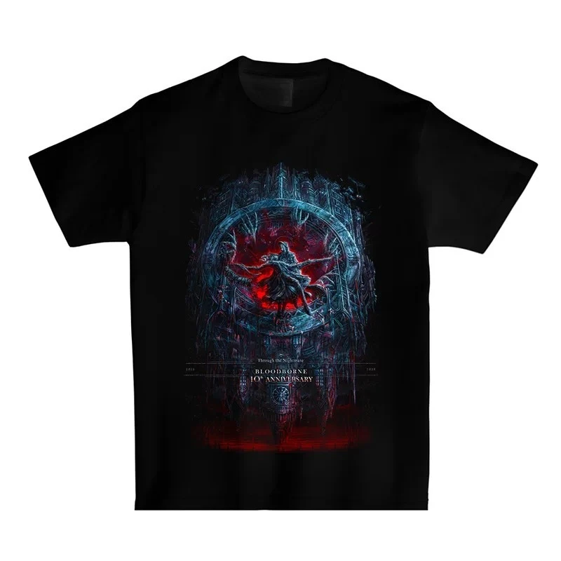 Bloodborne - Through The Nightmare 10th Anniversary Graphic T-Shirt Cotton Men Women Streetwear Tee