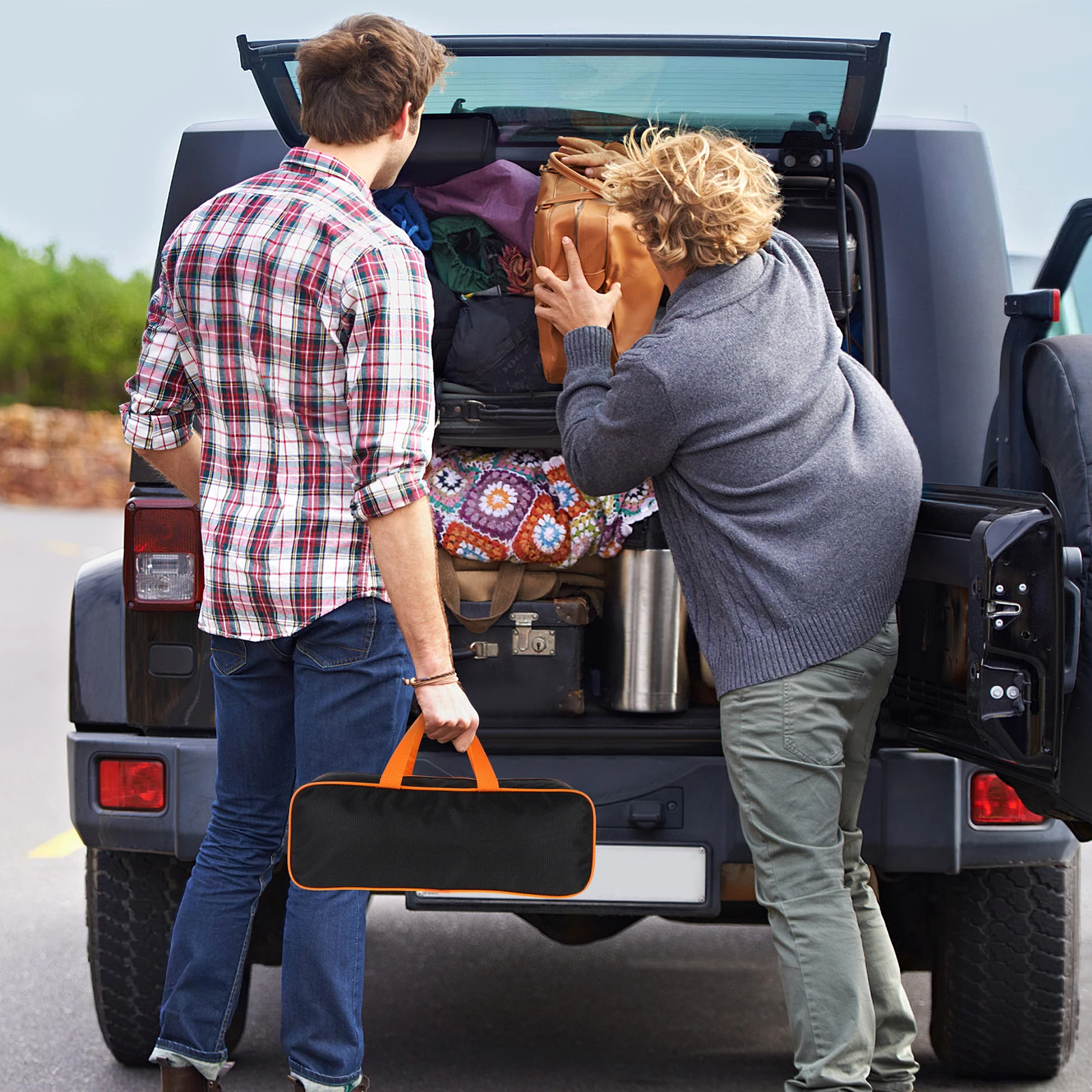 

BBQ Tool Bag Outdoor Carry Grill Accessories Large Tote for Grilling Tools Case Tray Miss