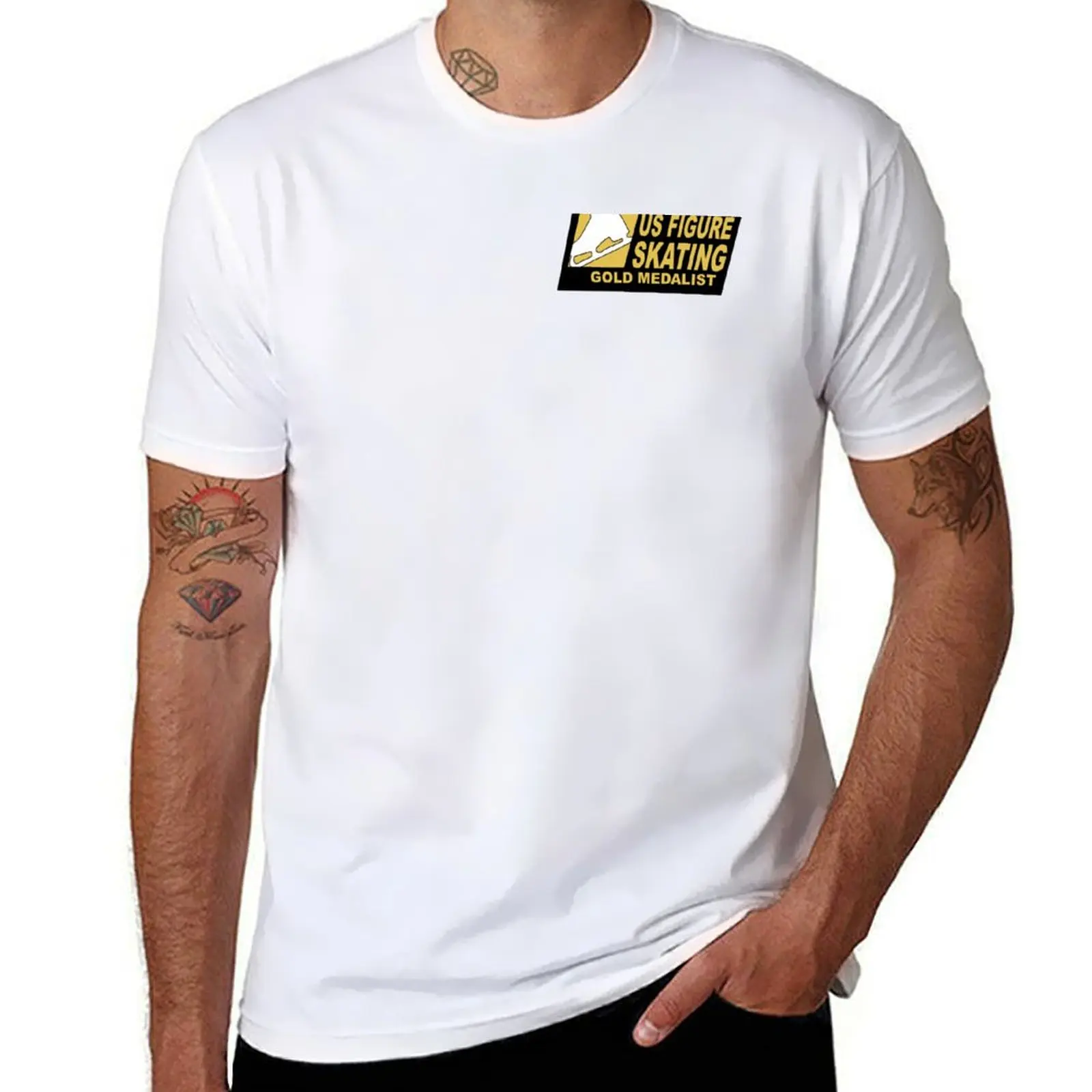 

Gold Medalist US Figure Skating T-Shirt t shirt for man 100 percent cotton cotton tshirt 100% T-Shirt