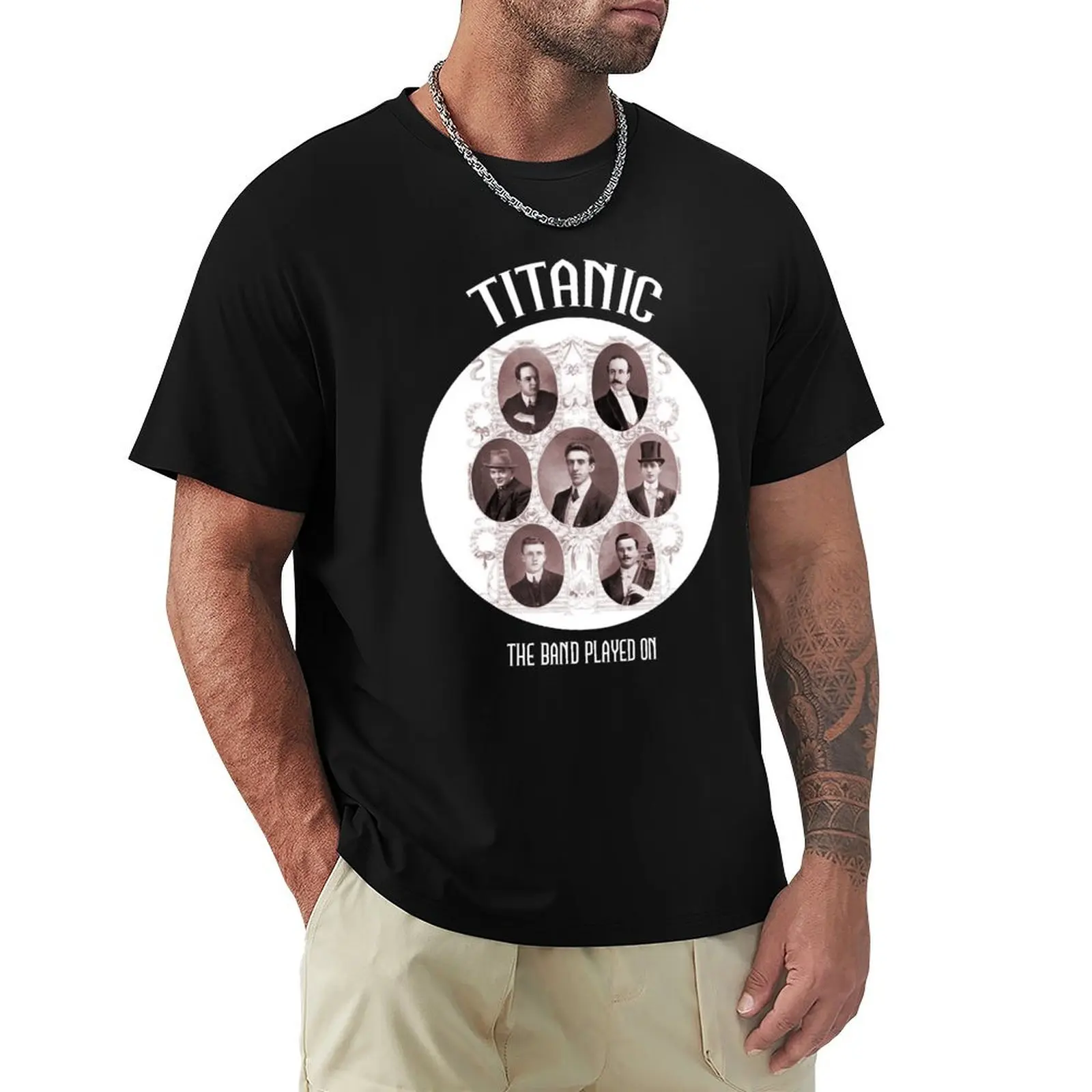 Titanic Heroes Vintage Cruise Sinking Ship Atlantic Ocean Voyage T-Shirt Soft Touch Basic Cotton T-Shirt