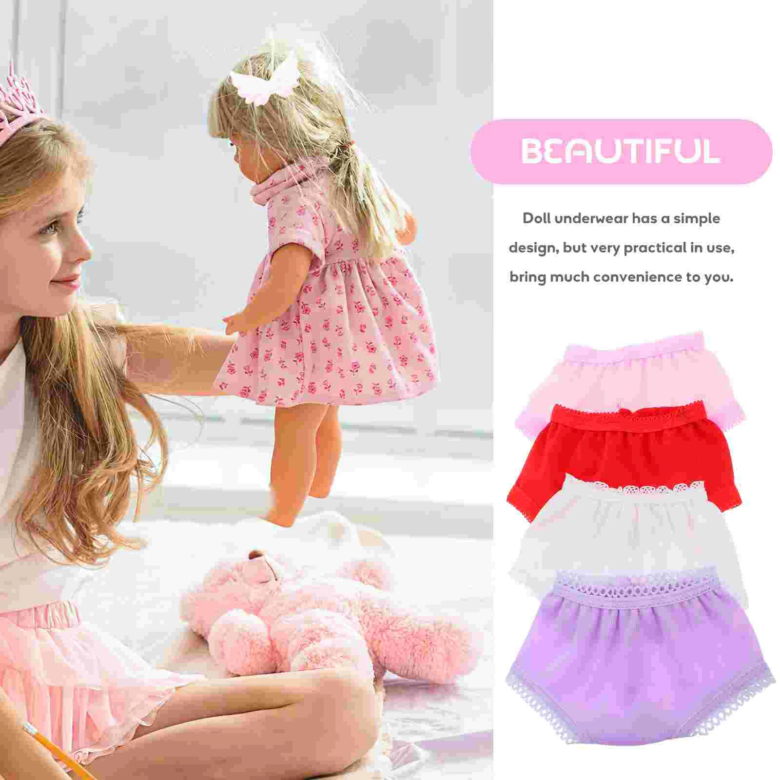 4 stuks 18 inch slipje kostuum decor speelgoed herbruikbare kleding accessoires fantasiespel benodigdheden poppen meisjes shorts