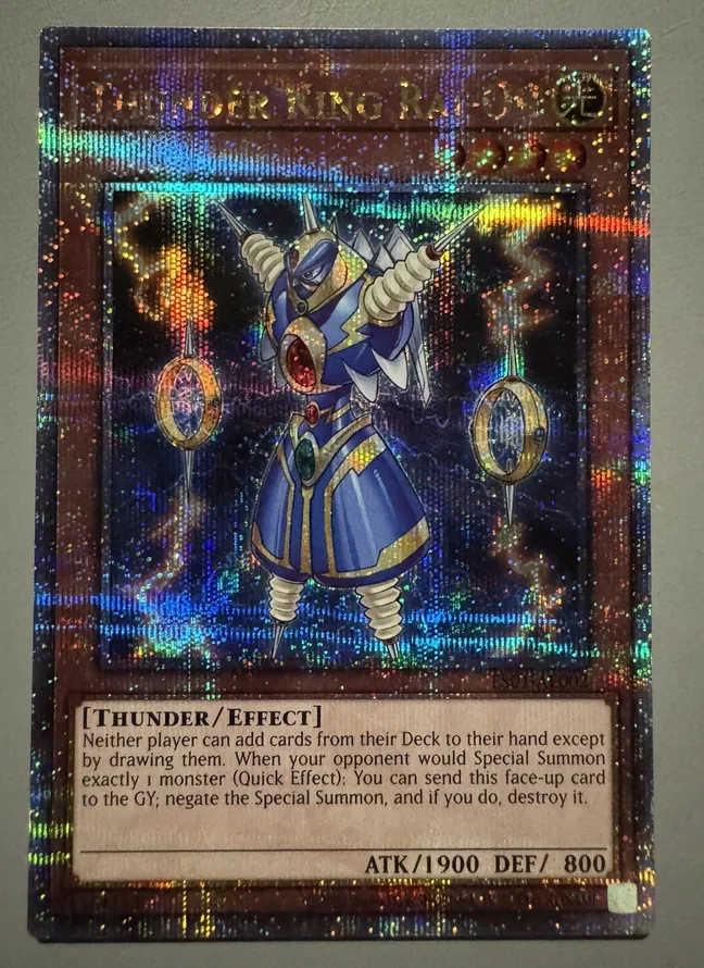 Yugioh KONAMI Duel Monsters ES01-AE002 Thunder King Rai-Oh Quarter Century Secret Asian English Collection Mint Card