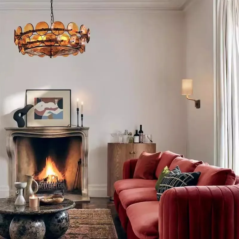 French medieval design Murano glass living room light simple bedroom light luxury dining room chandelier