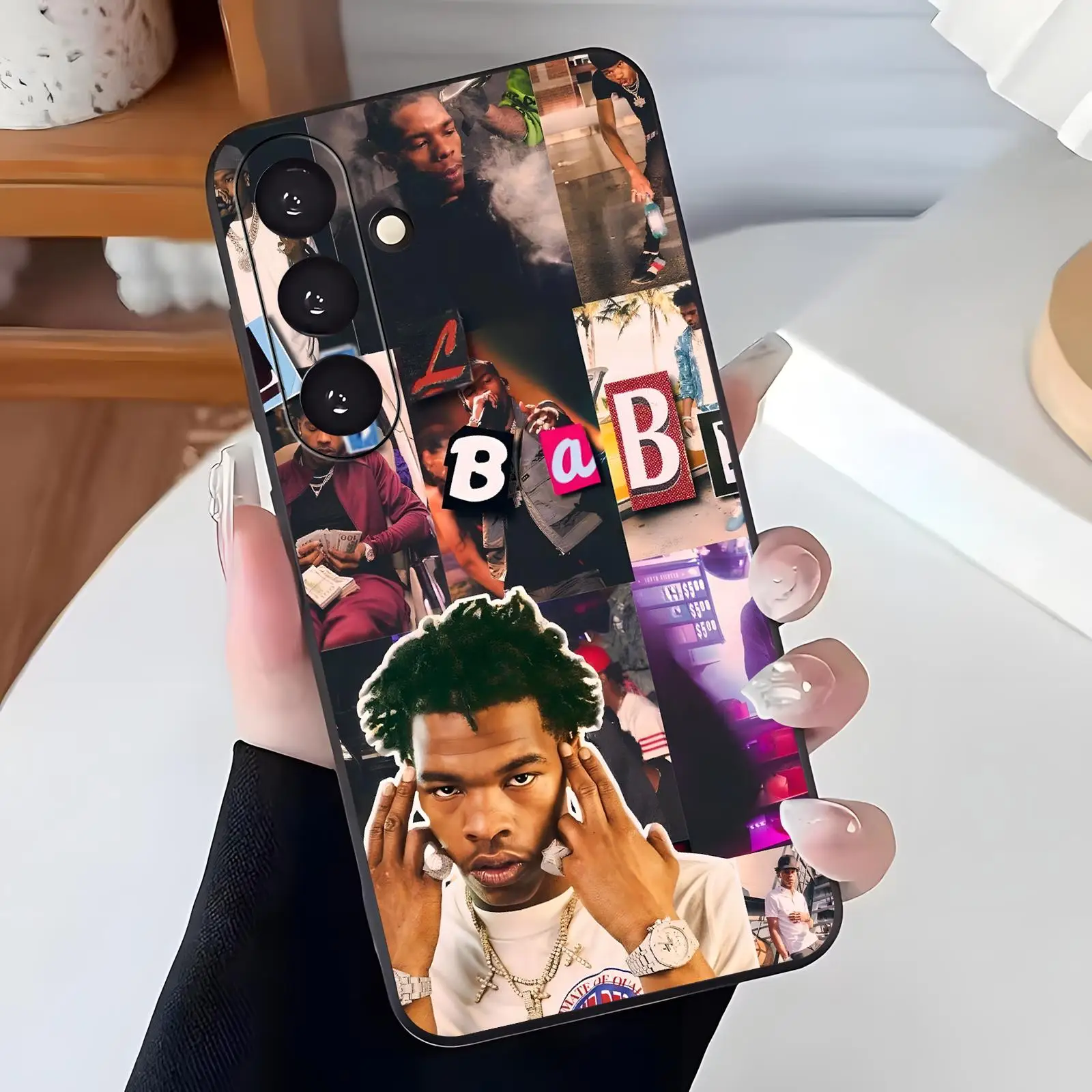 Phone Case For Samsung A57 A56 A37 A27 A17 A36 A26 A55 A35 Black Matte Soft Case rapper 4PF Lil Baby