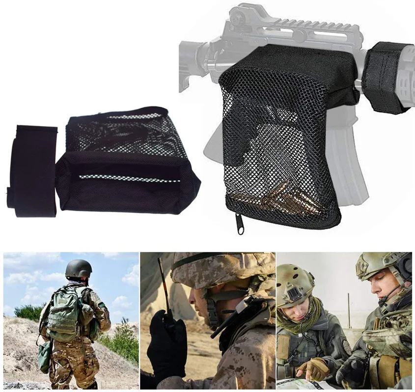 Caça tático escudo saco coletor tiro militar latão coletor malha saco de armazenamento bala saco com zíper m4/m16 bolsa