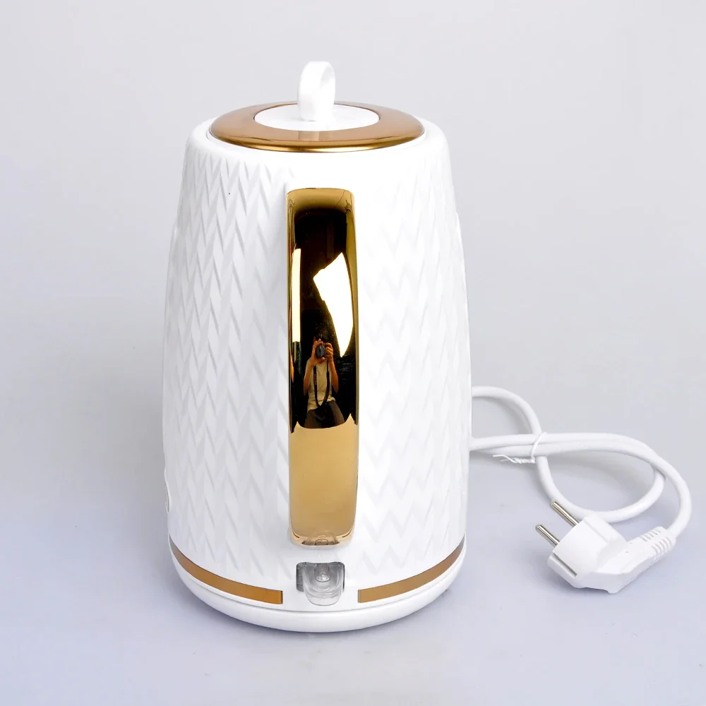 กาต้มน้ําไฟฟ้า Houselin พร้อมระบบป้องกันการต้มและต้มแห้งเร็ว เครื่องทําความร้อนหม้อต้มน้ําร้อนผนังคู่ 1.7 ลิตร 2000 วัตต์