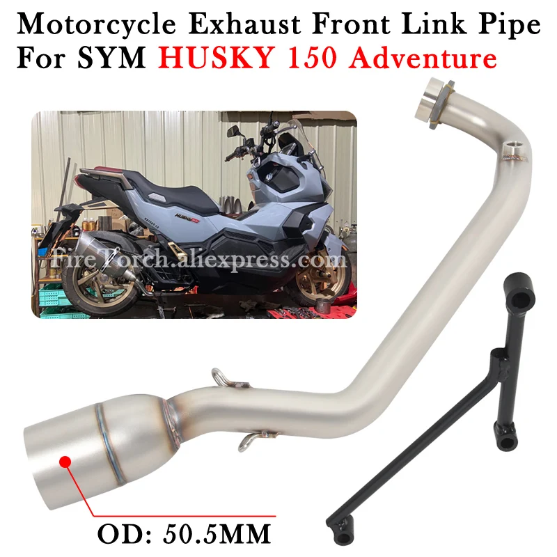 

Slip On For SYM HUSKY150 HUSKY 150 ADV Adventure XS150T-12 Motorcycle Exhaust Modify 51MM Muffler Escape Moto Front Link Pipe