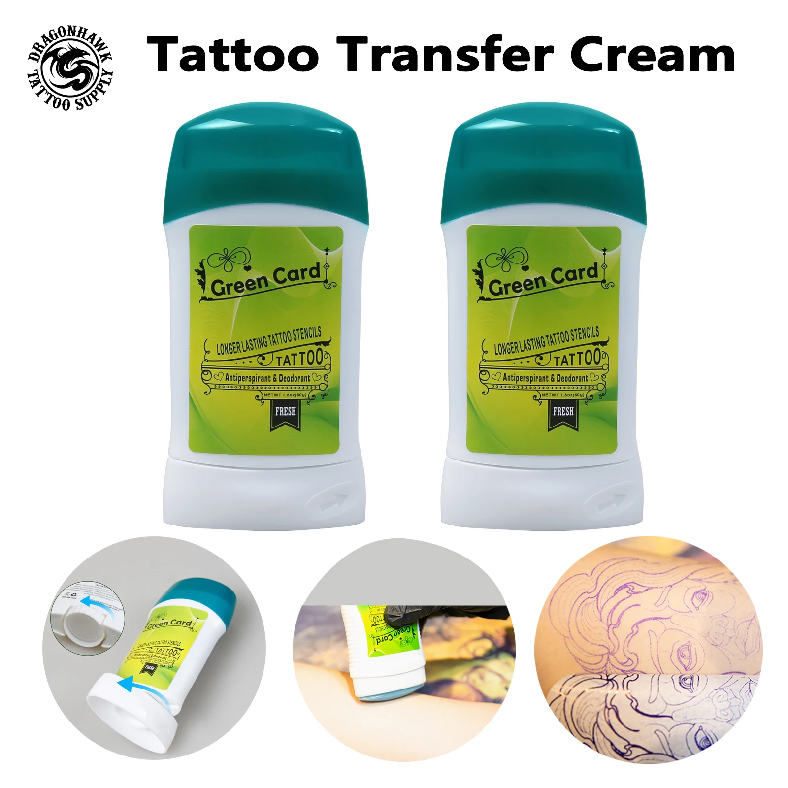 

DRAGONHAKW Tattoo Transfer Cream Gel Long-Lasting Transfer Soap for Tattoo Transfer Paper Microblading Body Art Supplies