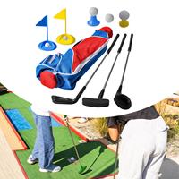 Kids Golf Club Set Easy to Carry Portable 3 Different Club Poles Mini Golf Set Educational for Backyard Indoor Outdoor Practice