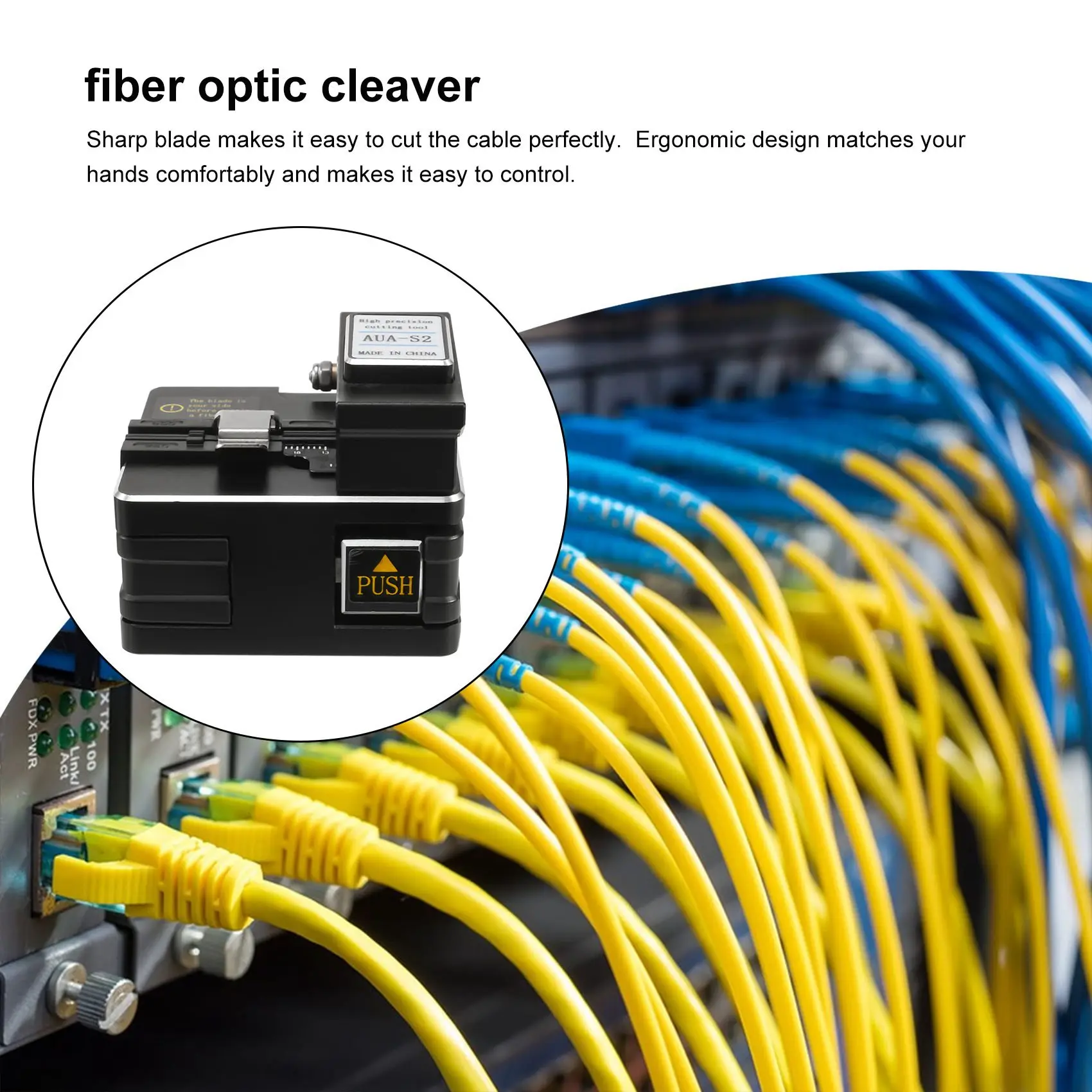 AC88 FTTH High Precision Optical Fiber Cleaver, AUA-S2 Cable Cutting Knife, Fiber Optic Cleaver Tool