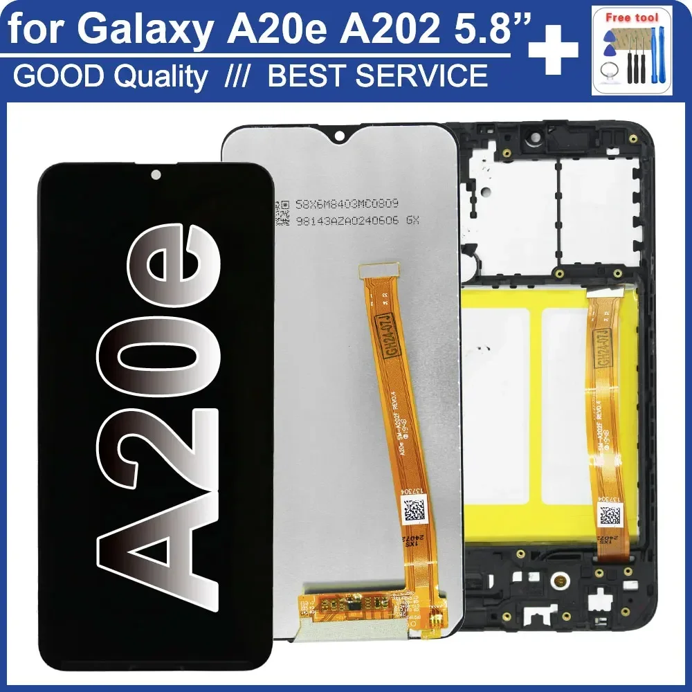 5.8\'\' LCD for Samsung Galaxy A20e A202F LCD Display with Touch Screen Digitizer Assembly Replace for Samsung A20e LCD Screen